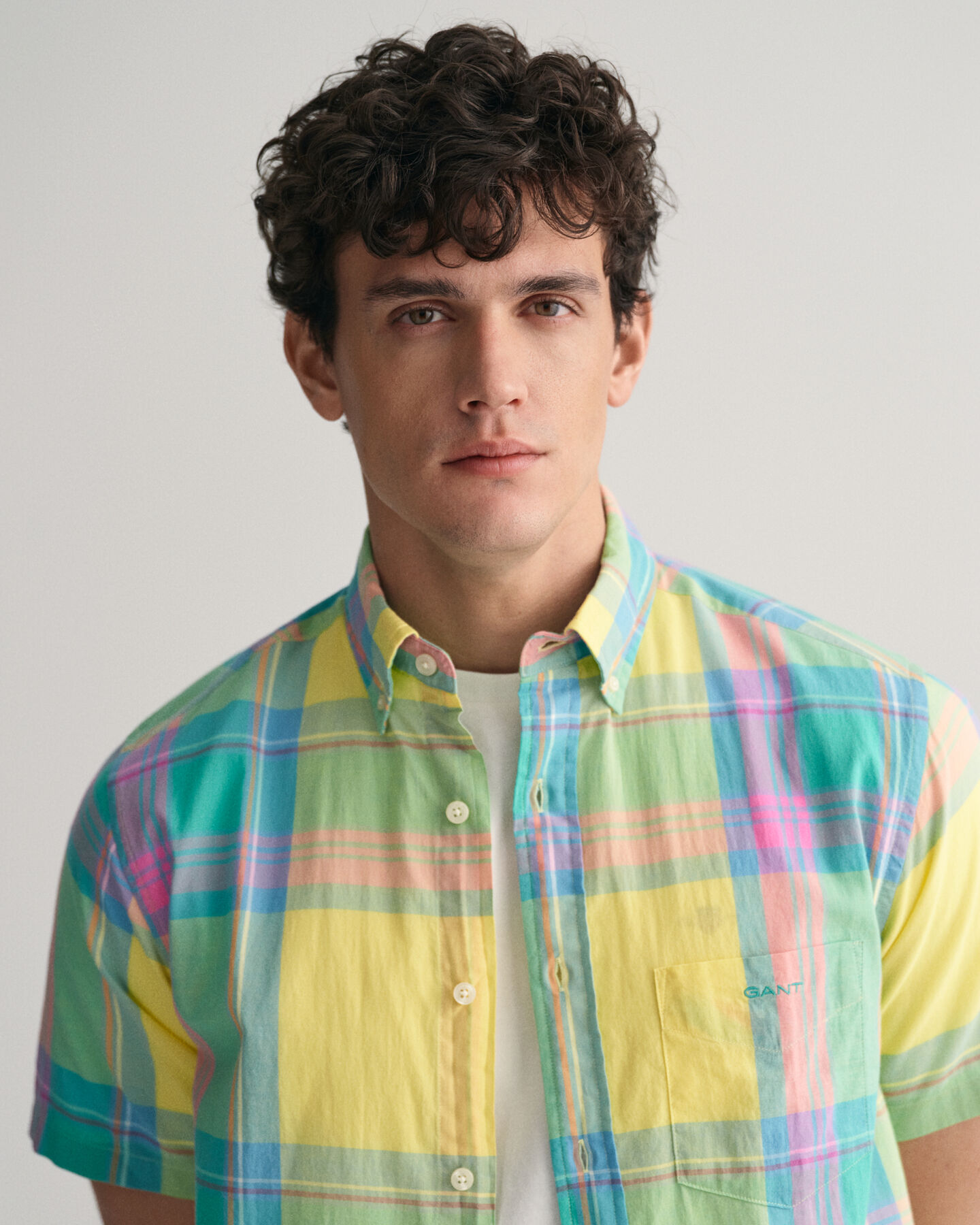 Regular Fit Colorful Madras Short Sleeve Shirt