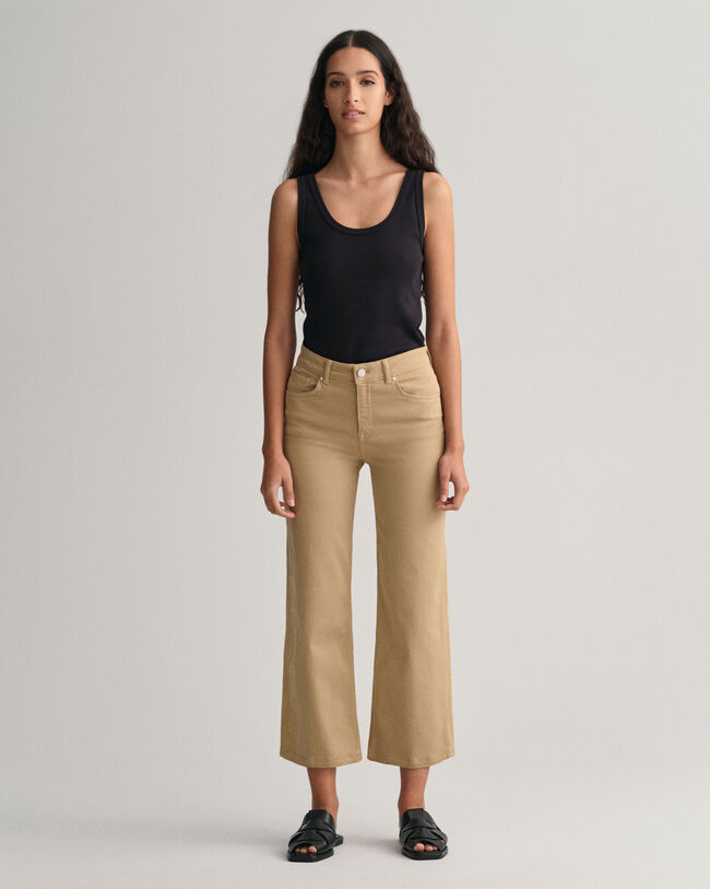Cropped Wide Leg Color Jeans