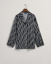 Relaxed Fit Chain Print Pajama Shirt