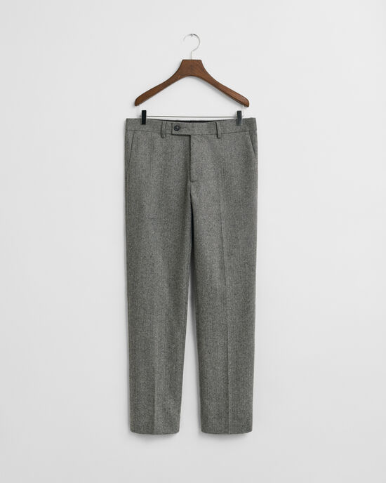 Slim Fit Flannel Herringbone Suit Pants