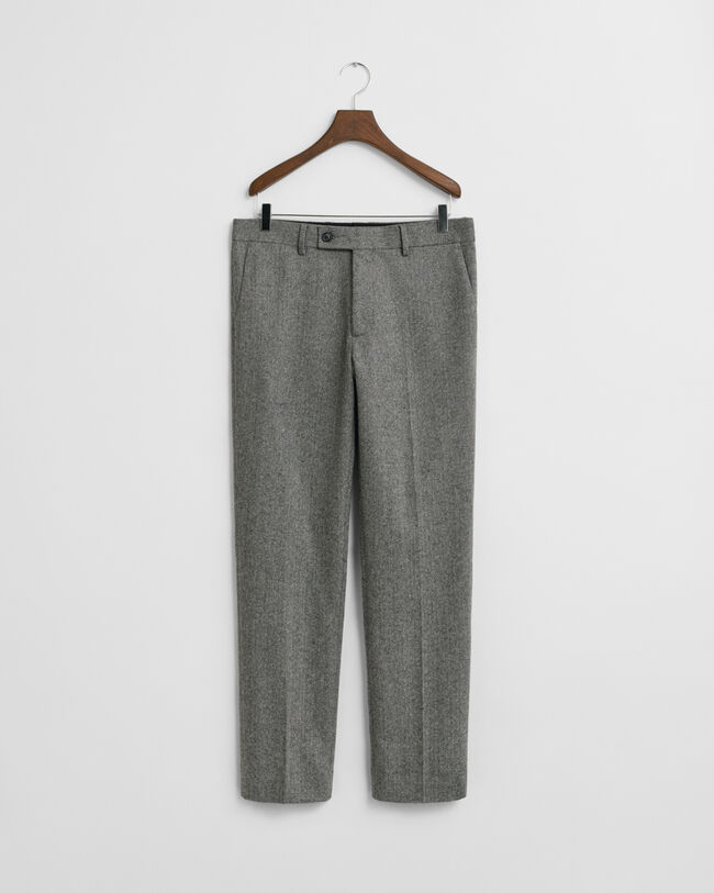 Slim Fit Flannel Herringbone Suit Pants