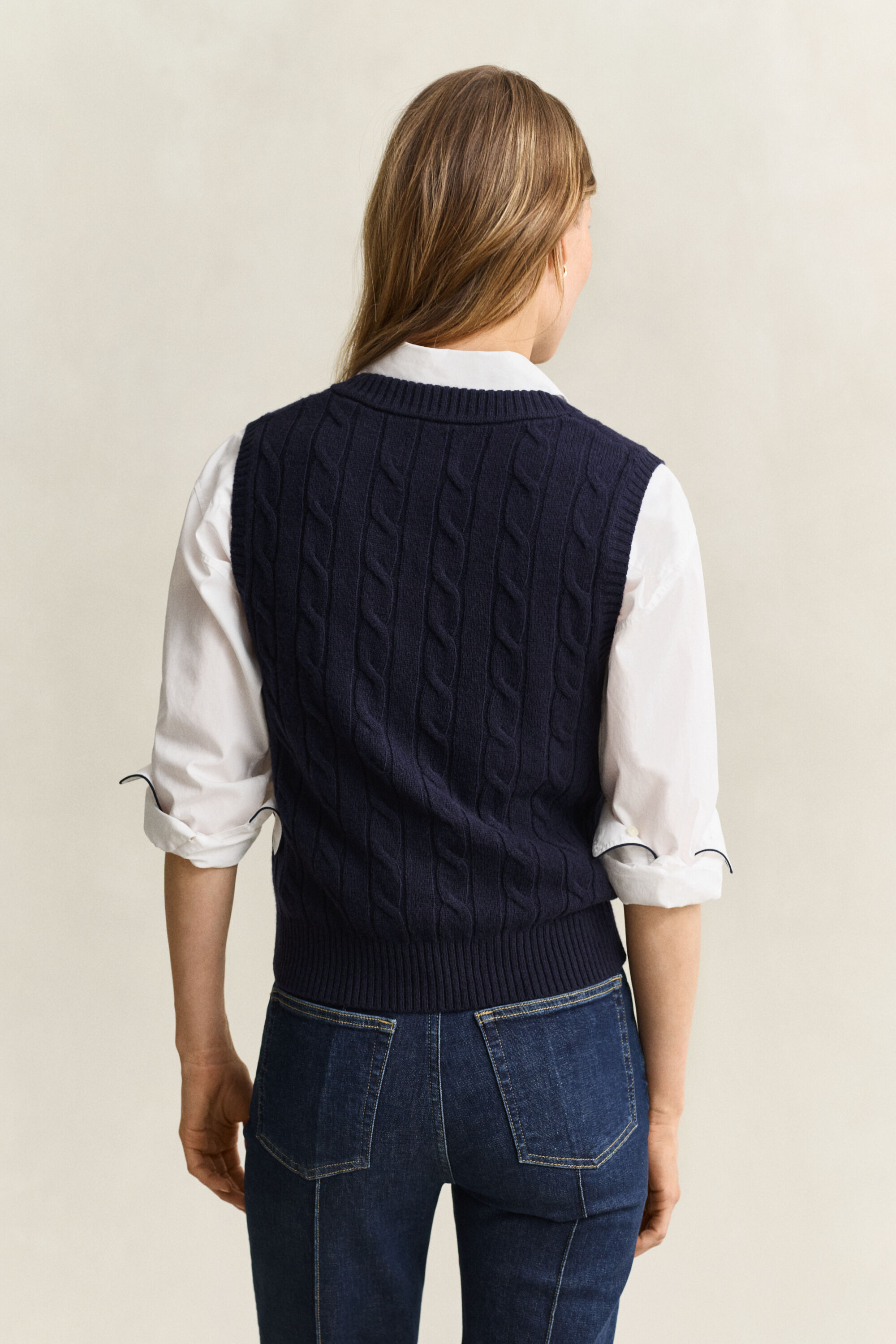 Lambswool Cable Knit Vest