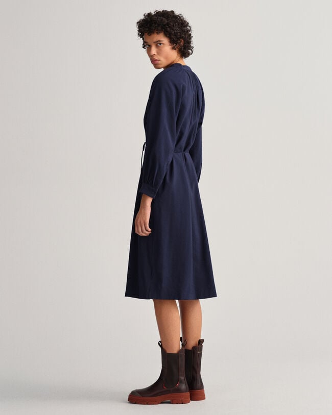 Stand Collar Shirt Dress