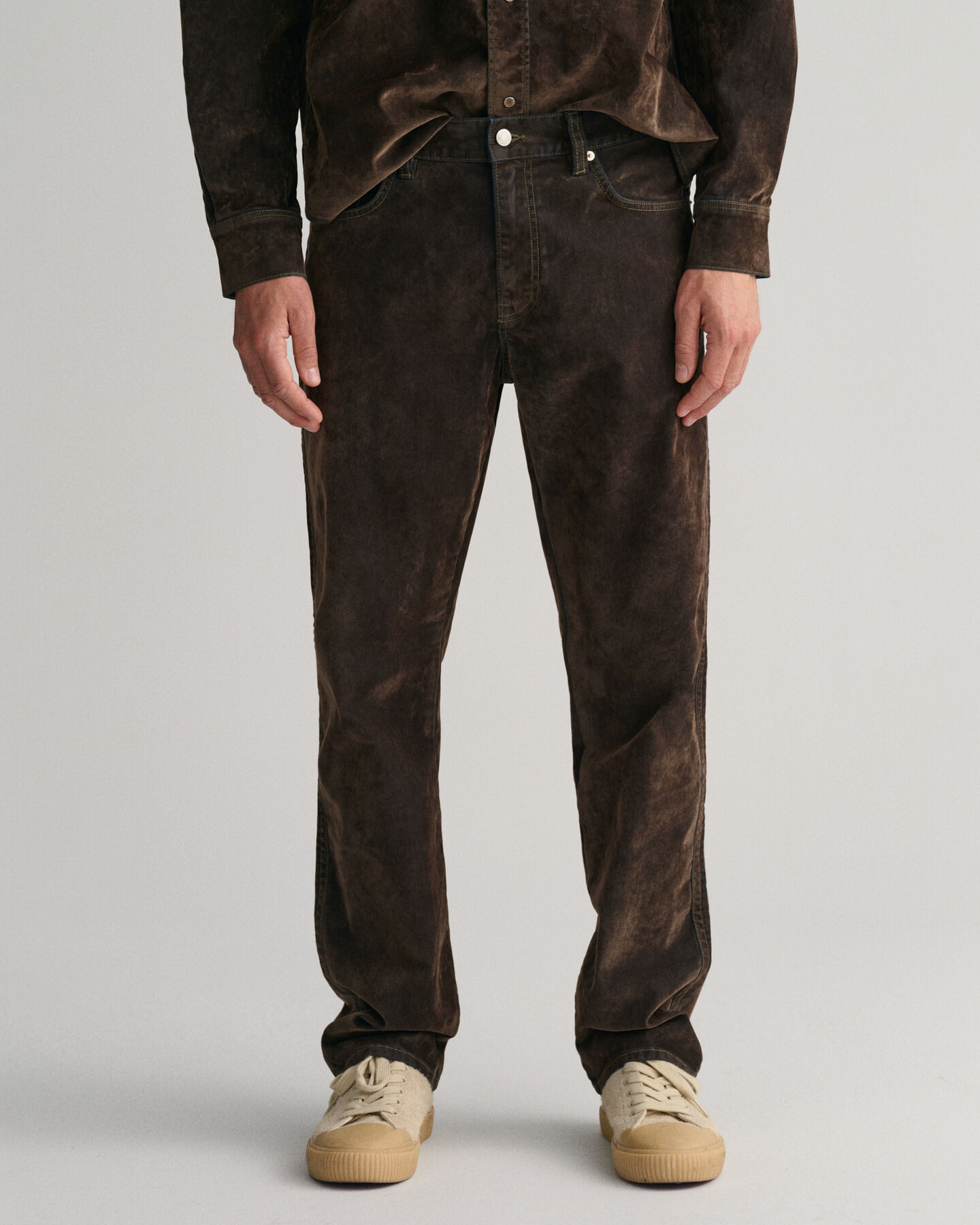 Relaxed Fit Flocked Velvet Jeans