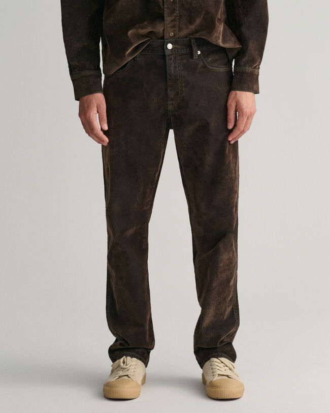 Relaxed Fit Flocked Velvet Jeans