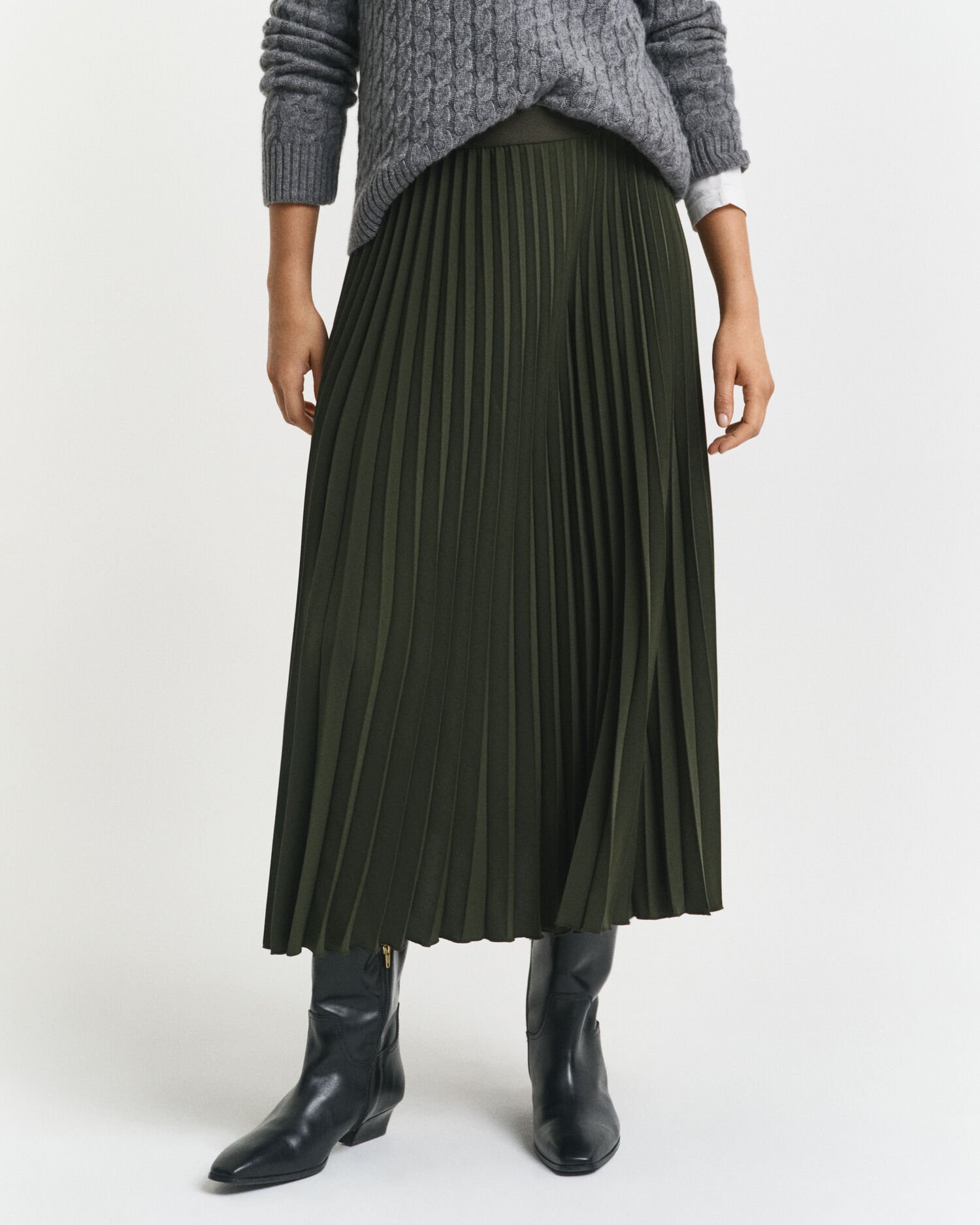 Pleated Midi Skirt