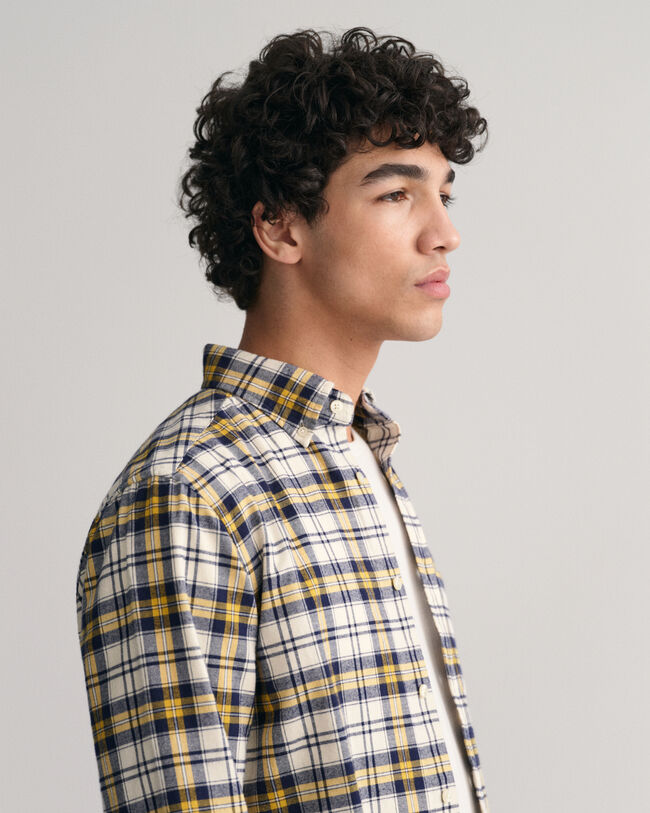 Regular Fit Checked Brushed Oxford Shirt