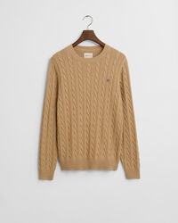 Cotton Cable Knit Crew Neck Sweater
