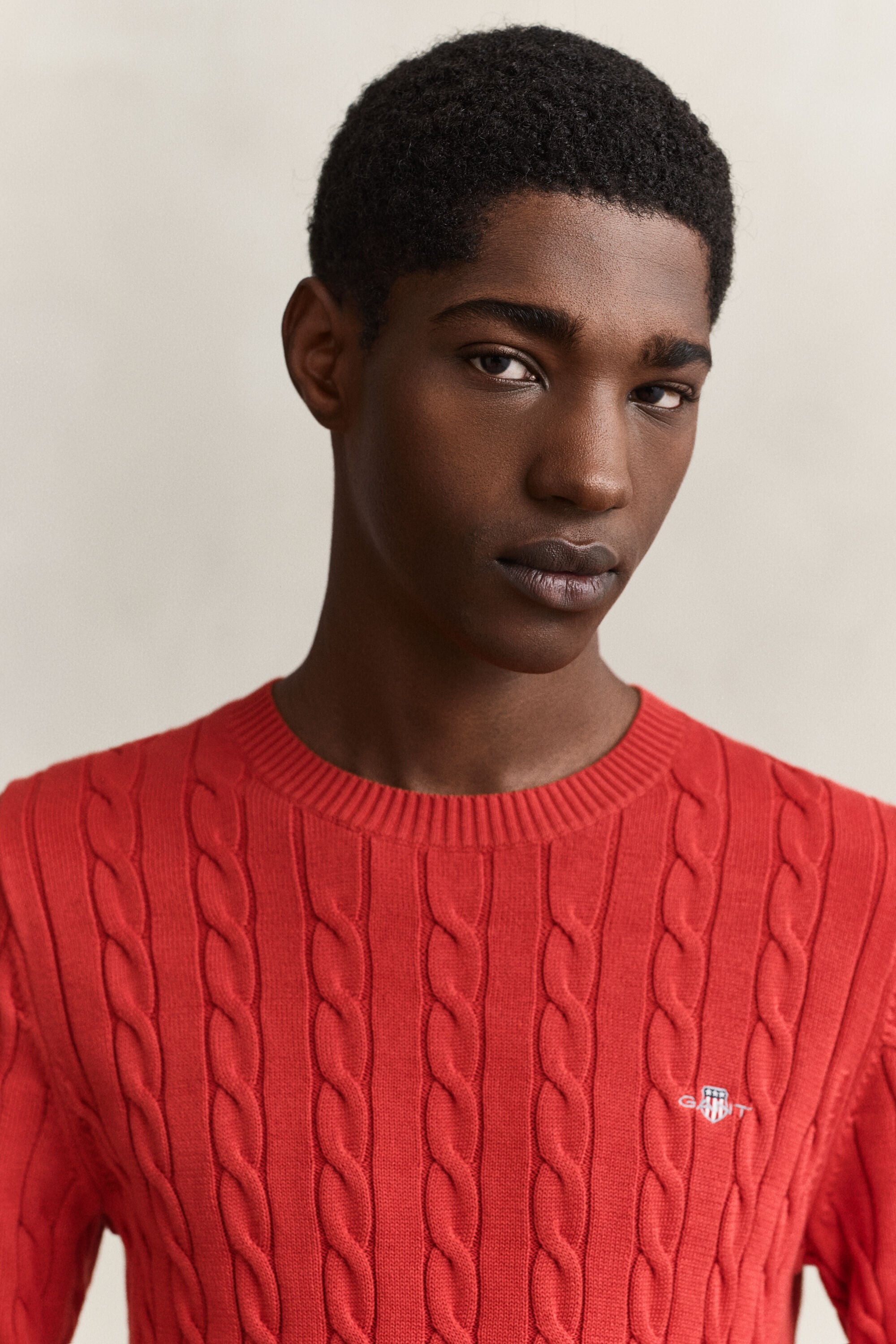 Cotton Cable Knit Crew Neck Sweater