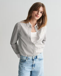 Regular Fit Contrast Collar Striped Shirt