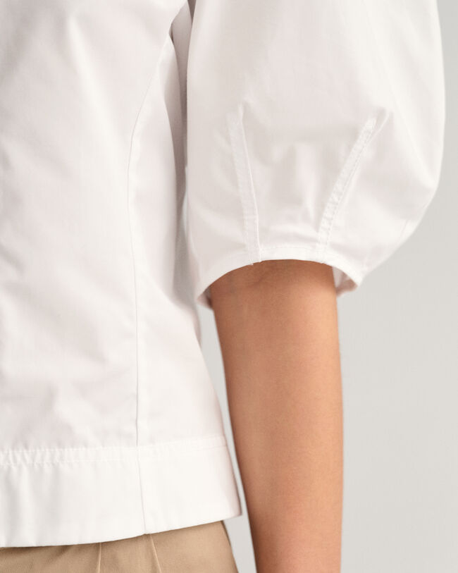 Balloon Sleeve V-Neck Top