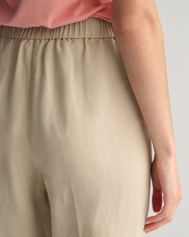 Relaxed Fit Linen Blend Pull-On Pants