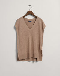 Linen Blend V-Neck Vest