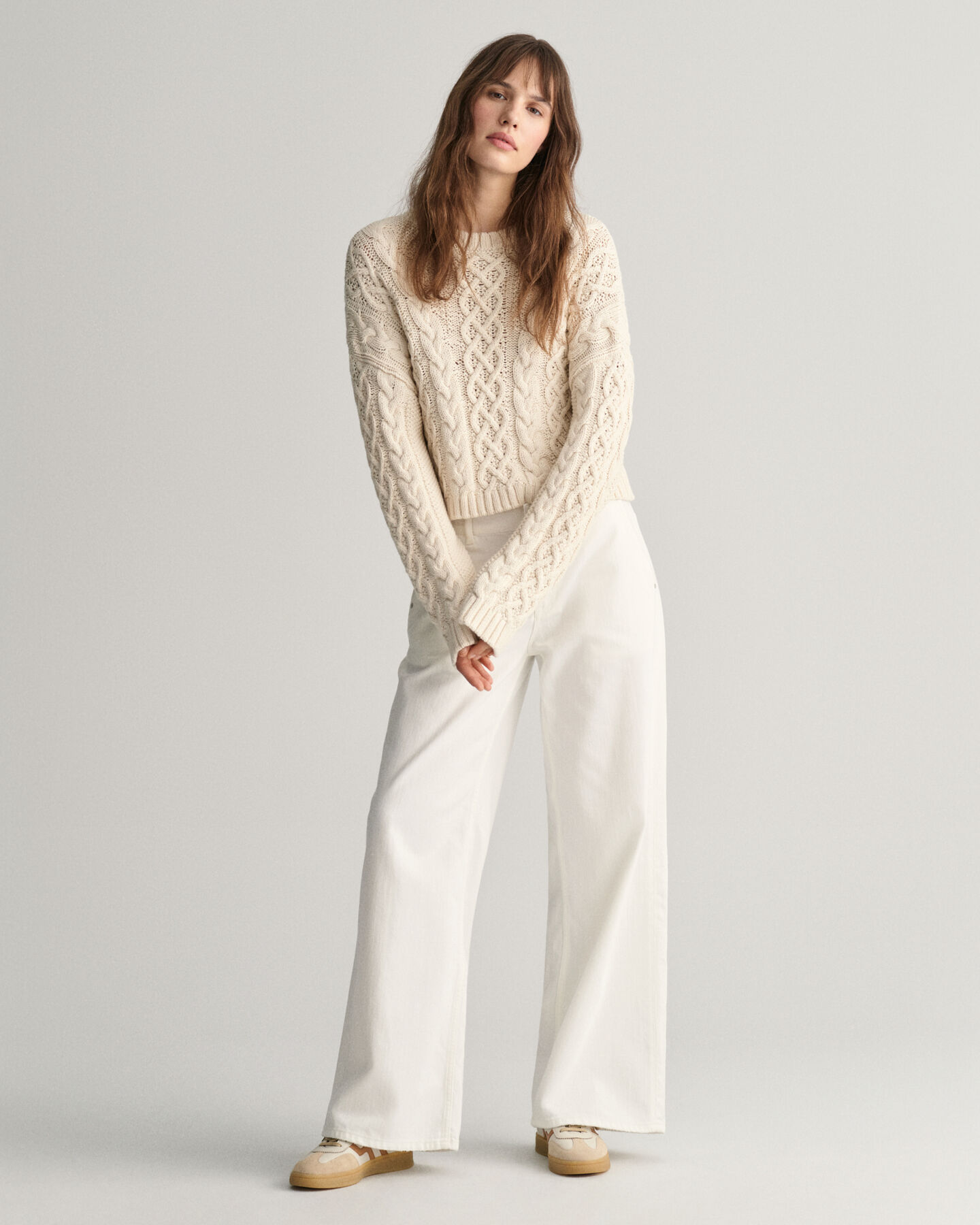 Cable Knit Crew Neck Sweater