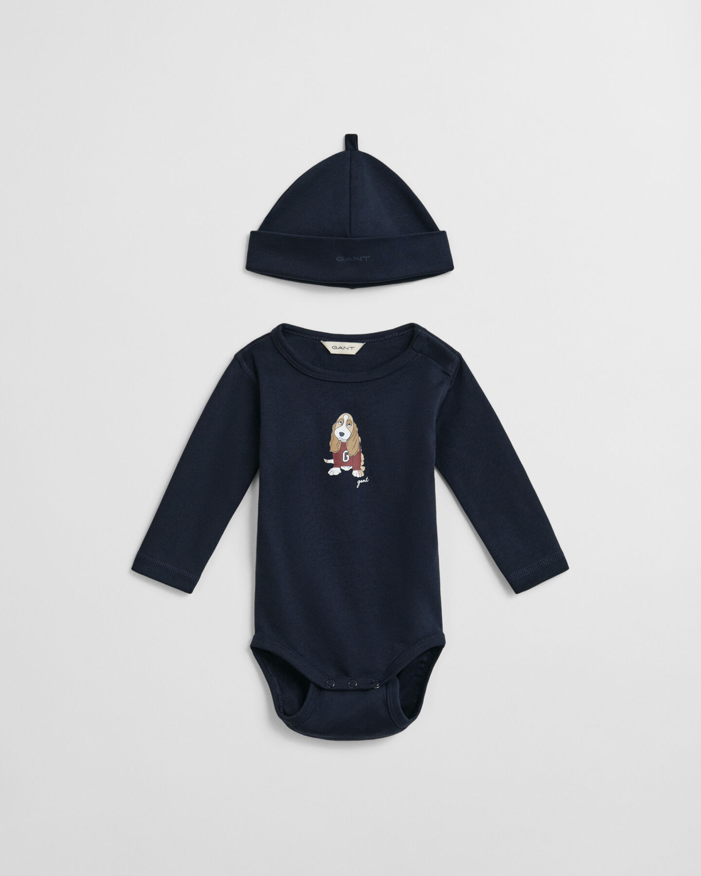 Baby Dog Print Bodysuit & Beanie
