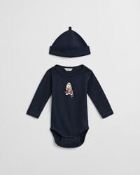 Baby Dog Print Bodysuit & Beanie