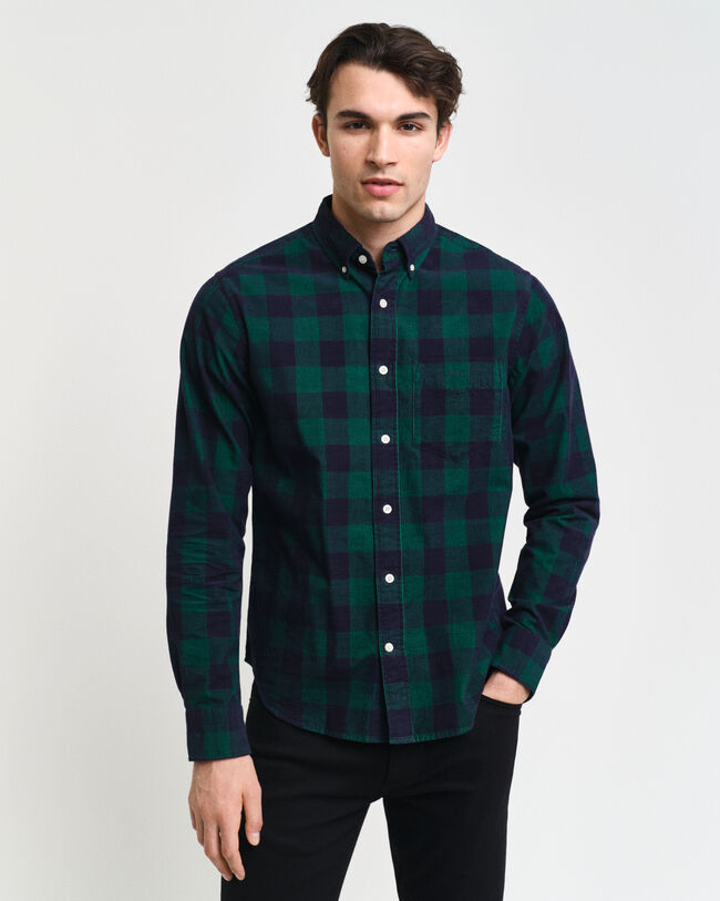 Regular Fit Checked Corduroy Shirt