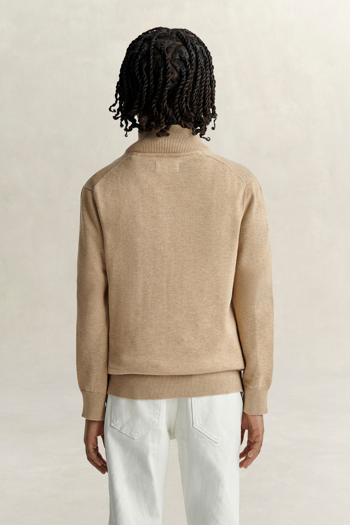 Teen Boys Shield Half-Zip Sweater — OAT BEIGE MARL