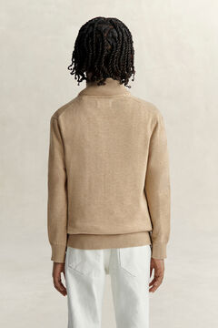Teen Boys Shield Half-Zip Sweater — OAT BEIGE MARL 3