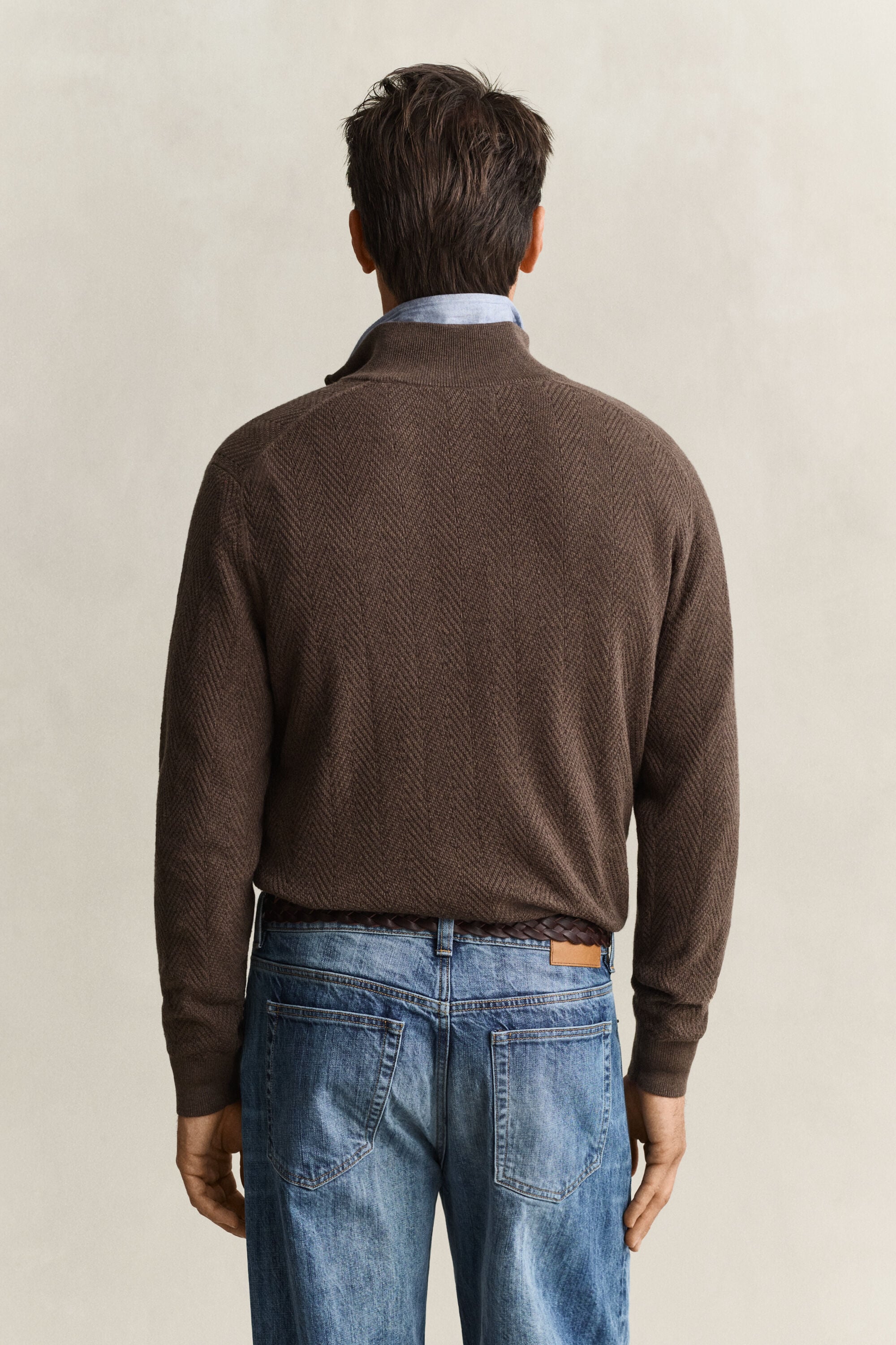 Herringbone Half-Zip Sweater