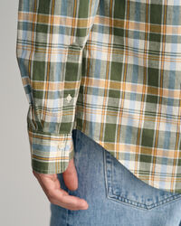 Regular Fit Checked Cotton Linen Shirt