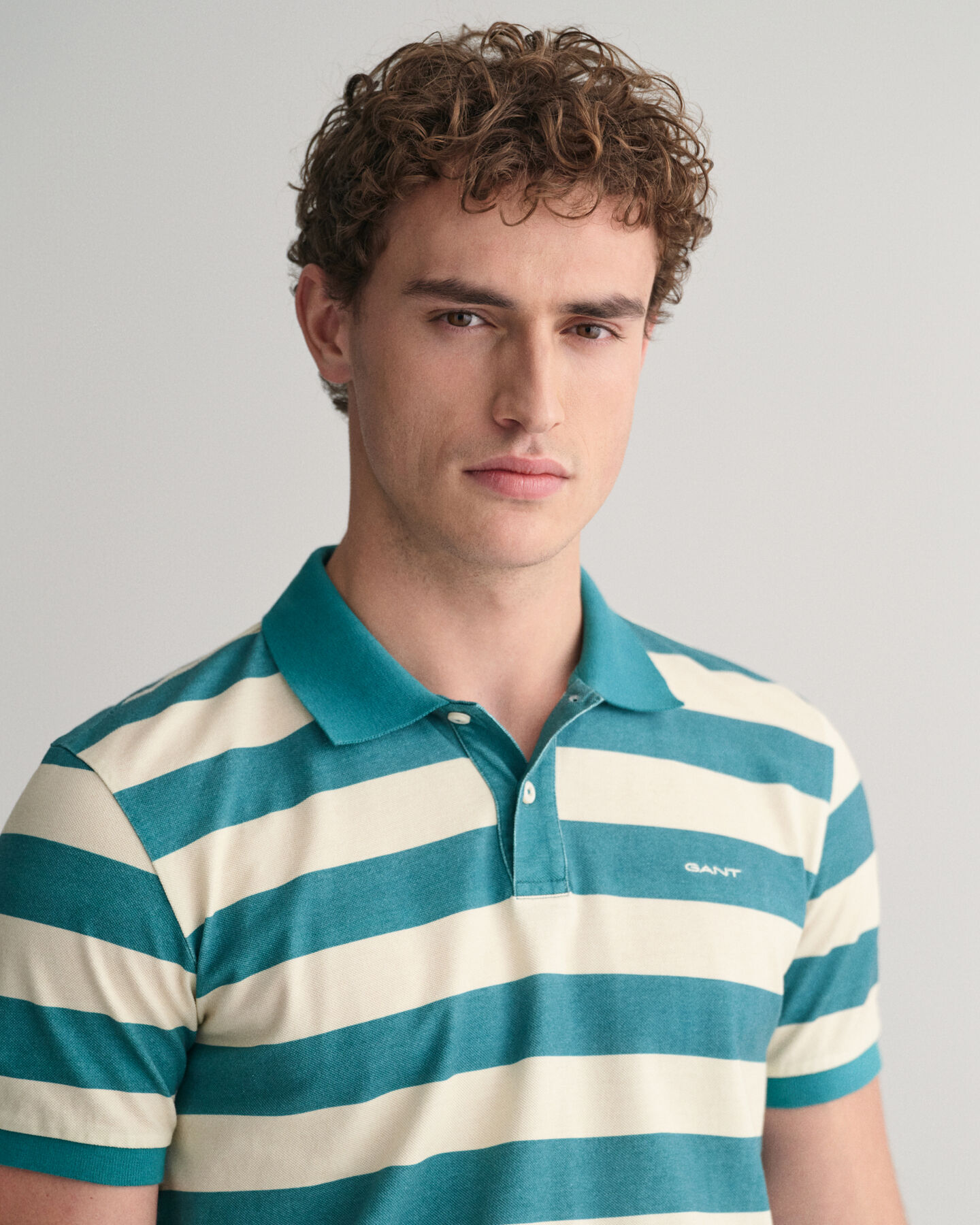 Striped Heavy Washed Polo Shirt