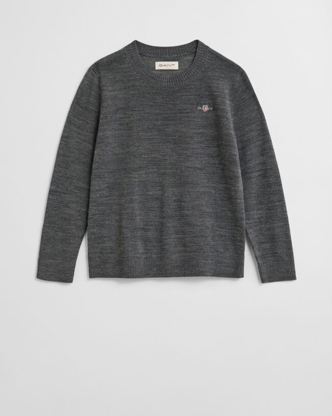 Kids Extra Fine Merino Wool Crew Neck Sweater