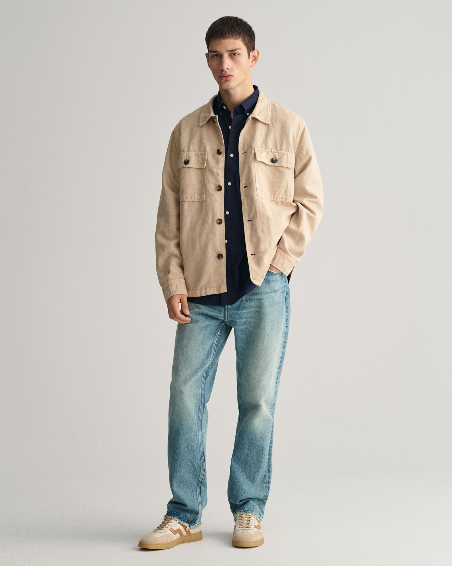 Regular Fit Cotton Linen Short Sleeve Shirt