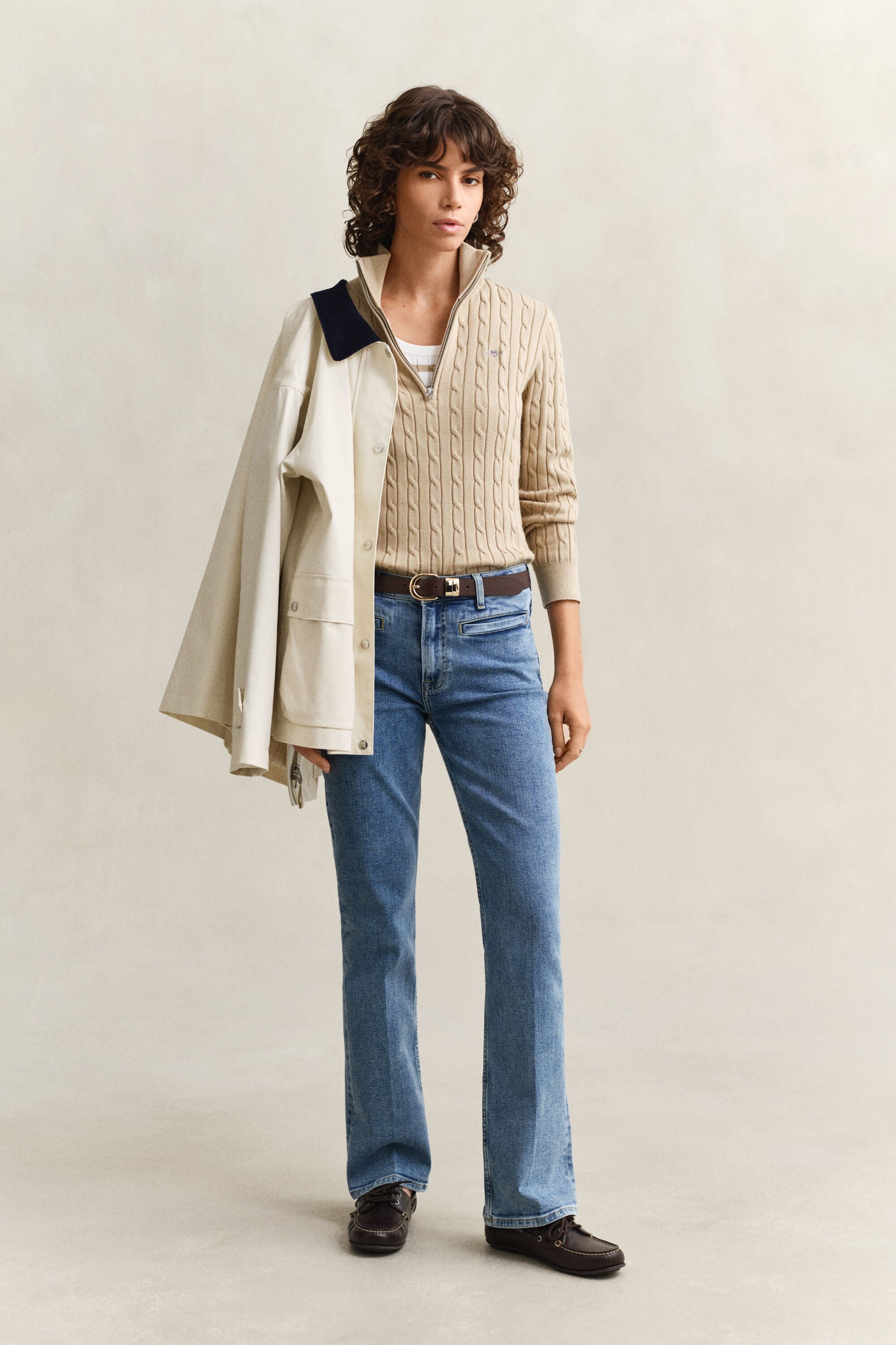 Cable Knit Half-Zip Sweater