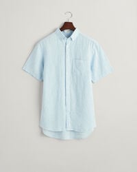 Regular Fit Houndstooth Linen Short Sleeve Shirt
