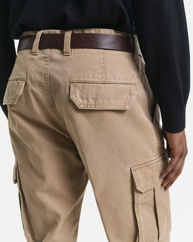 Regular Fit Cotton Twill Cargo Pants