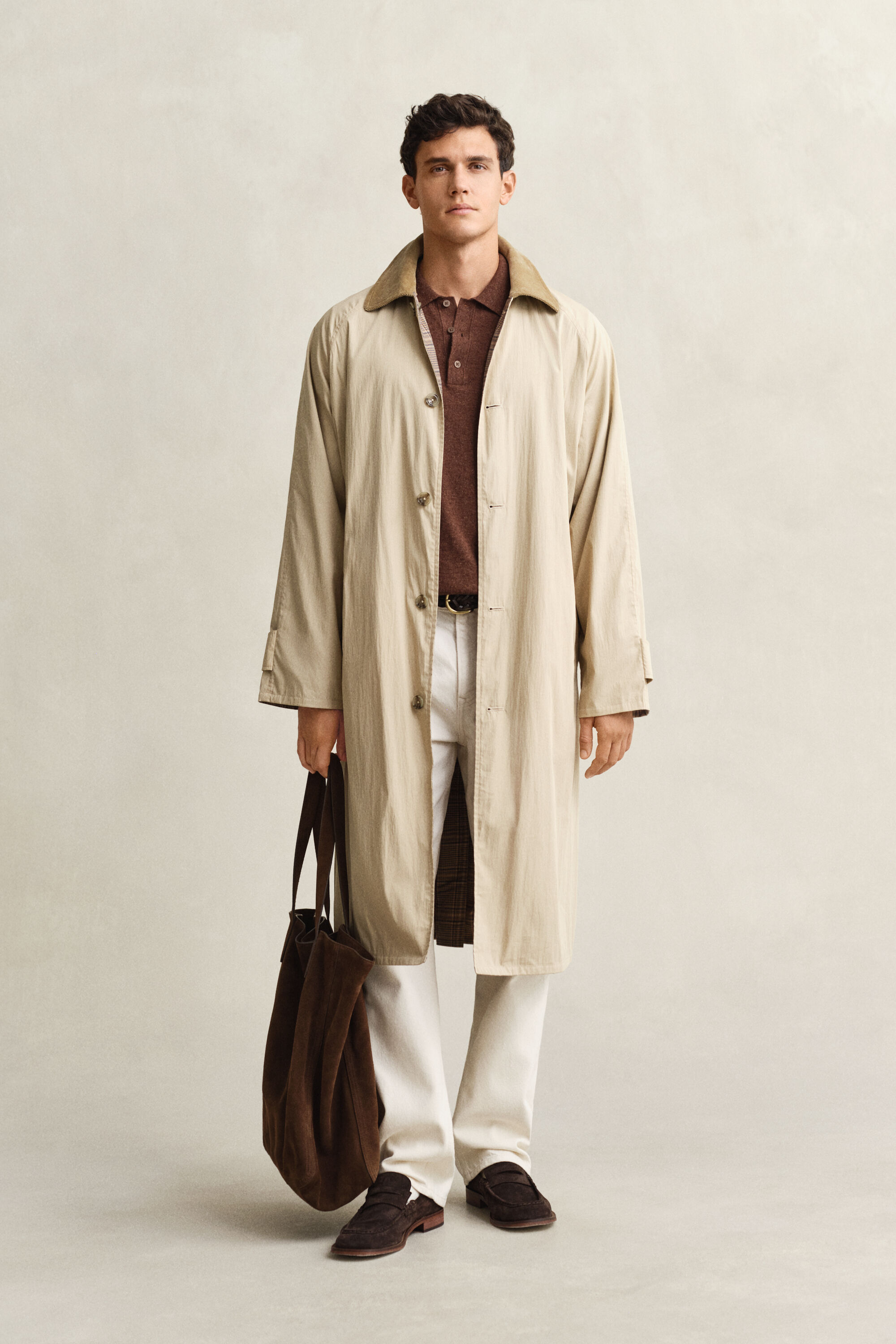 Slub Cotton Blend Polo Sweater