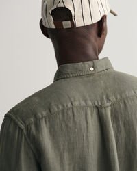 Regular Fit Garment-Dyed Linen Shirt