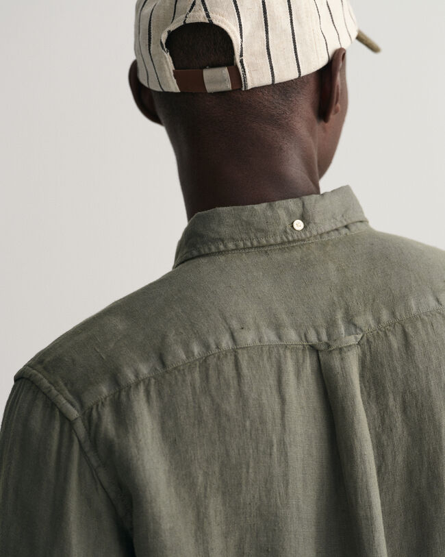 Regular Fit Garment-Dyed Linen Shirt