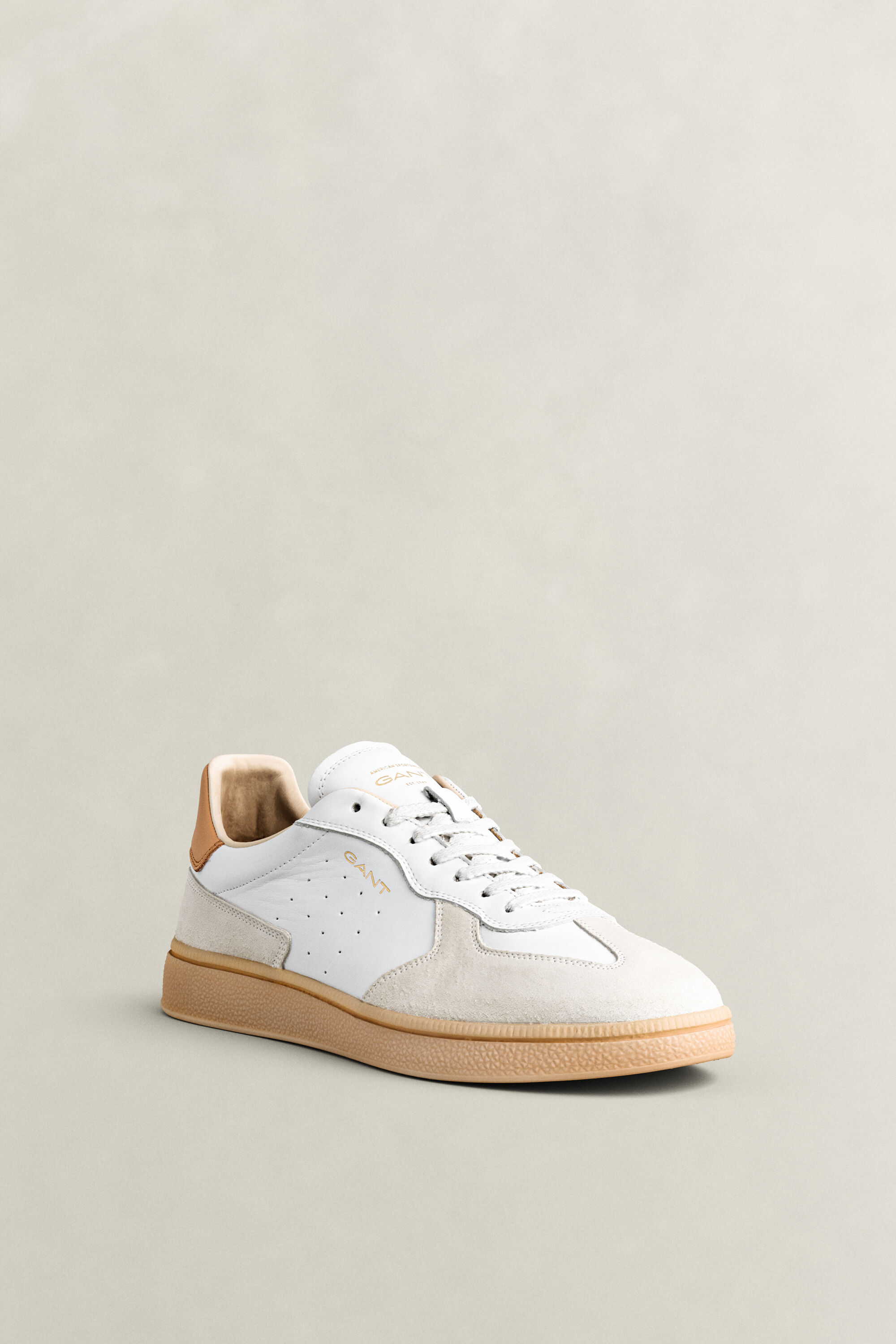 Cuzmo Leather Suede Sneakers — WHITE