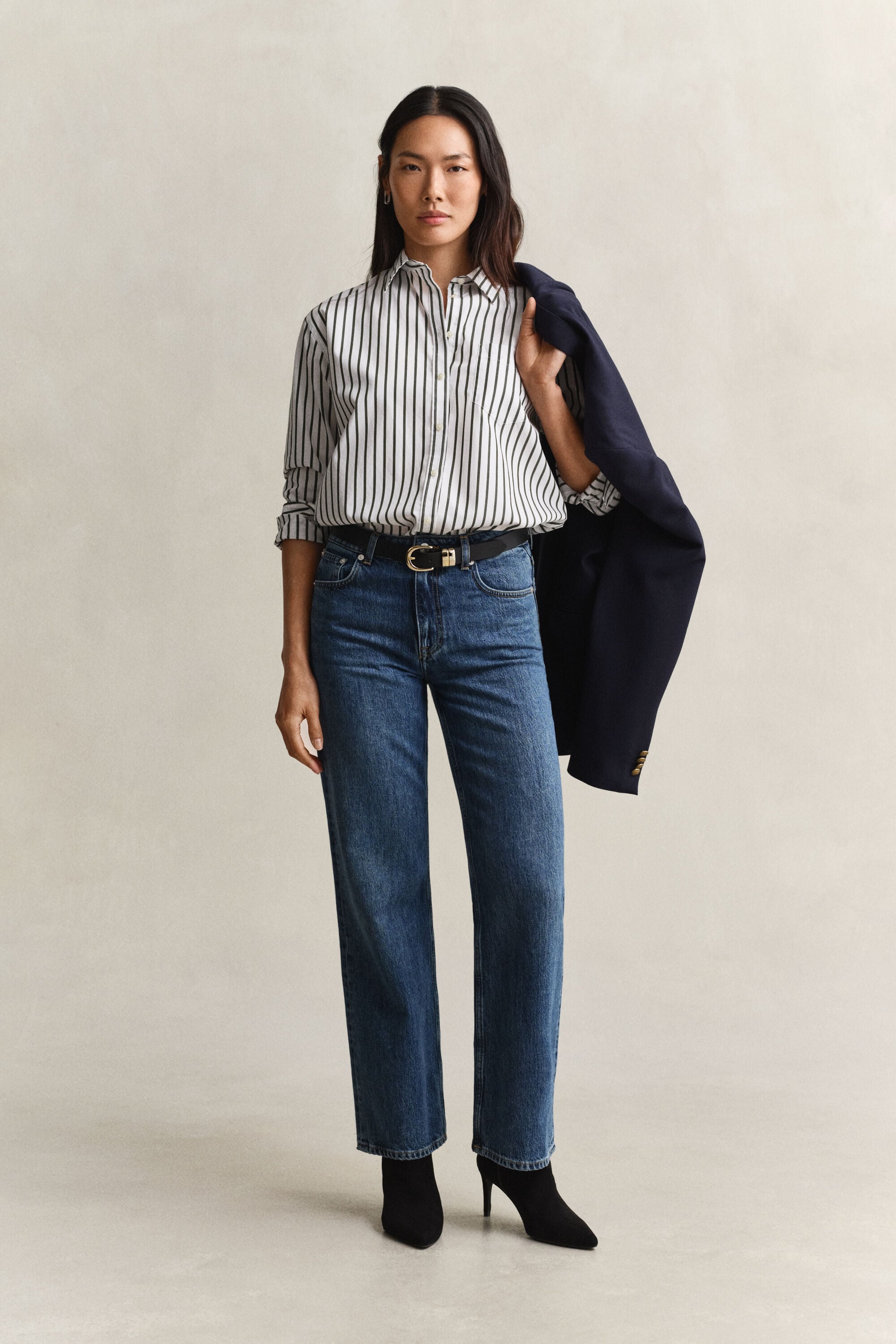 Relaxed Fit Striped Classic Poplin Shirt