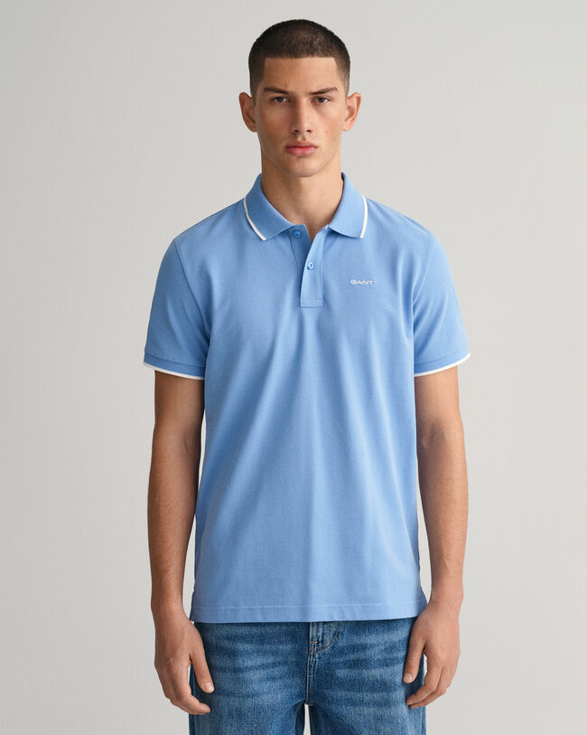 Contrast Tipped Piqué Polo Shirt