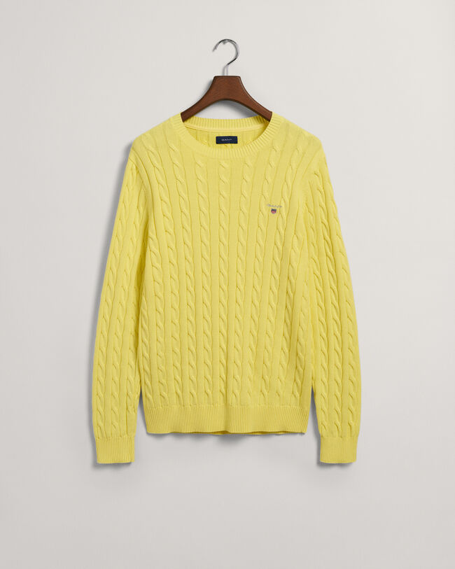 Cotton Cable Knit Crew Neck Sweater