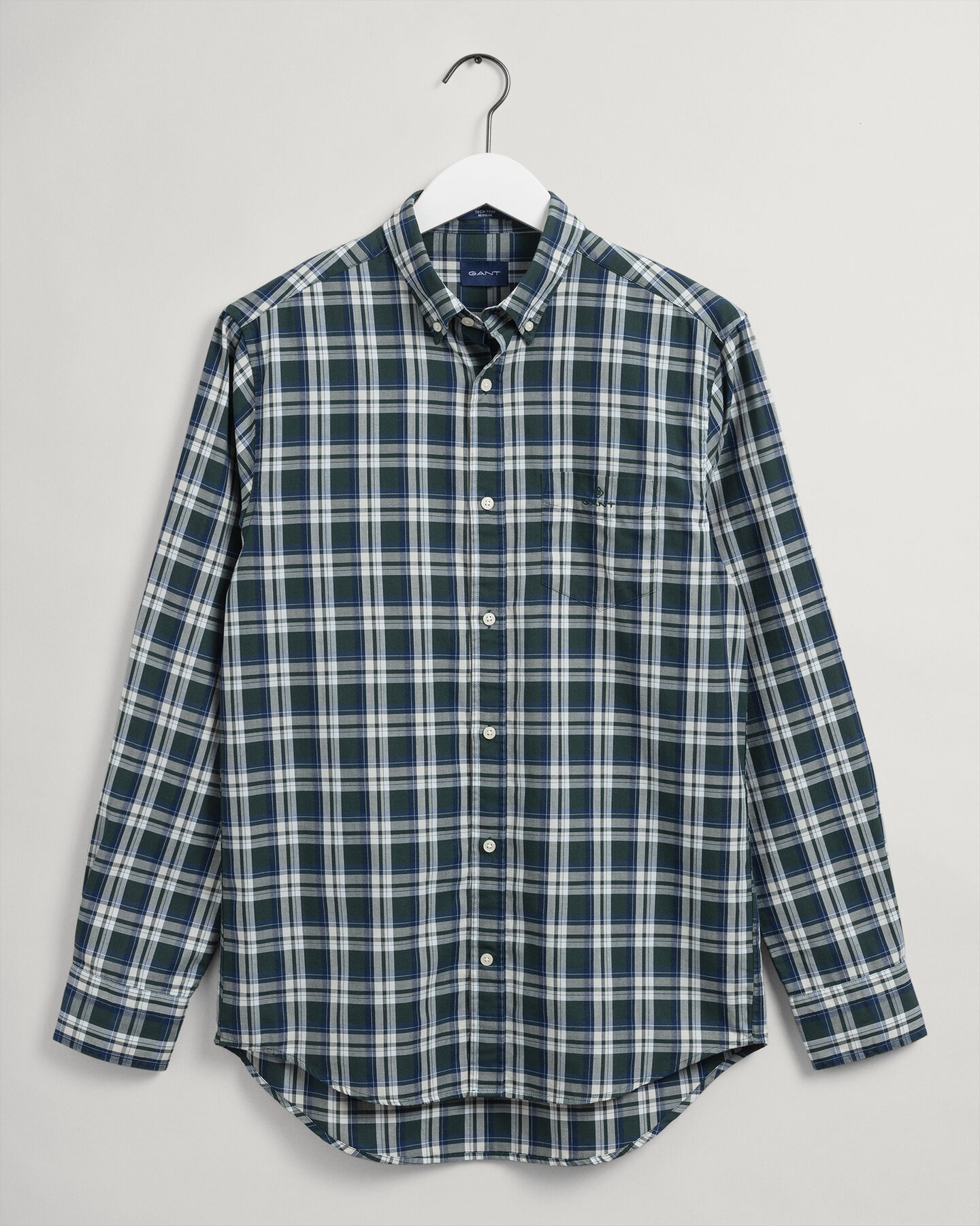 Regular Fit Tech Prep&trade; Indigo Check Oxford Shirt