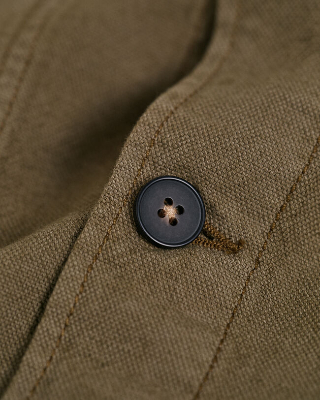 Garment-Dyed Cotton Linen Overshirt