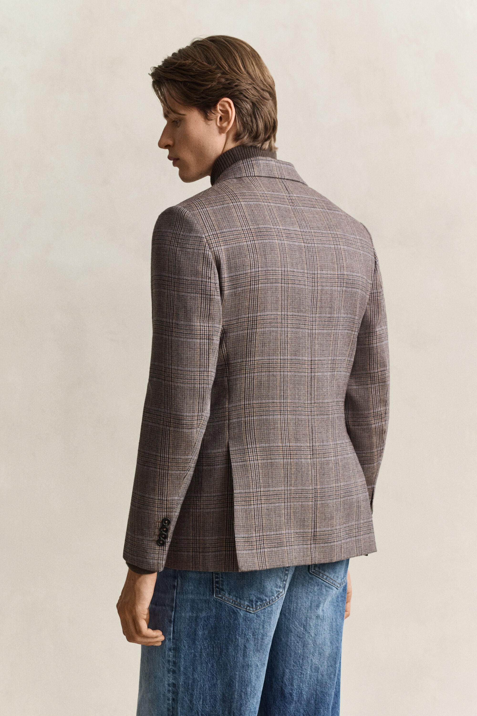 Checked Wool Suit Jacket
