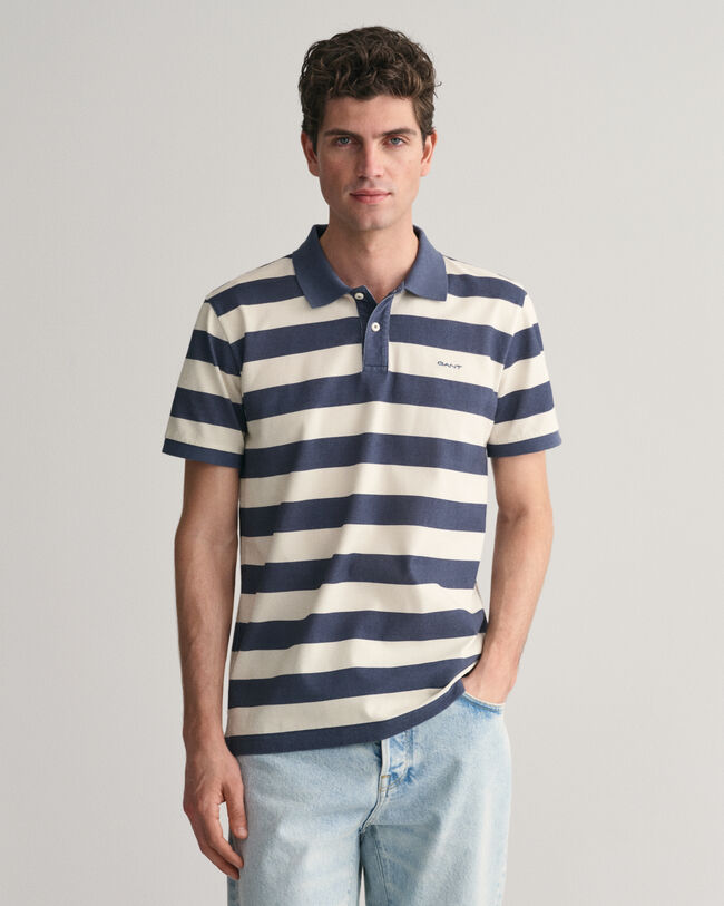 Striped Heavy Washed Polo Shirt