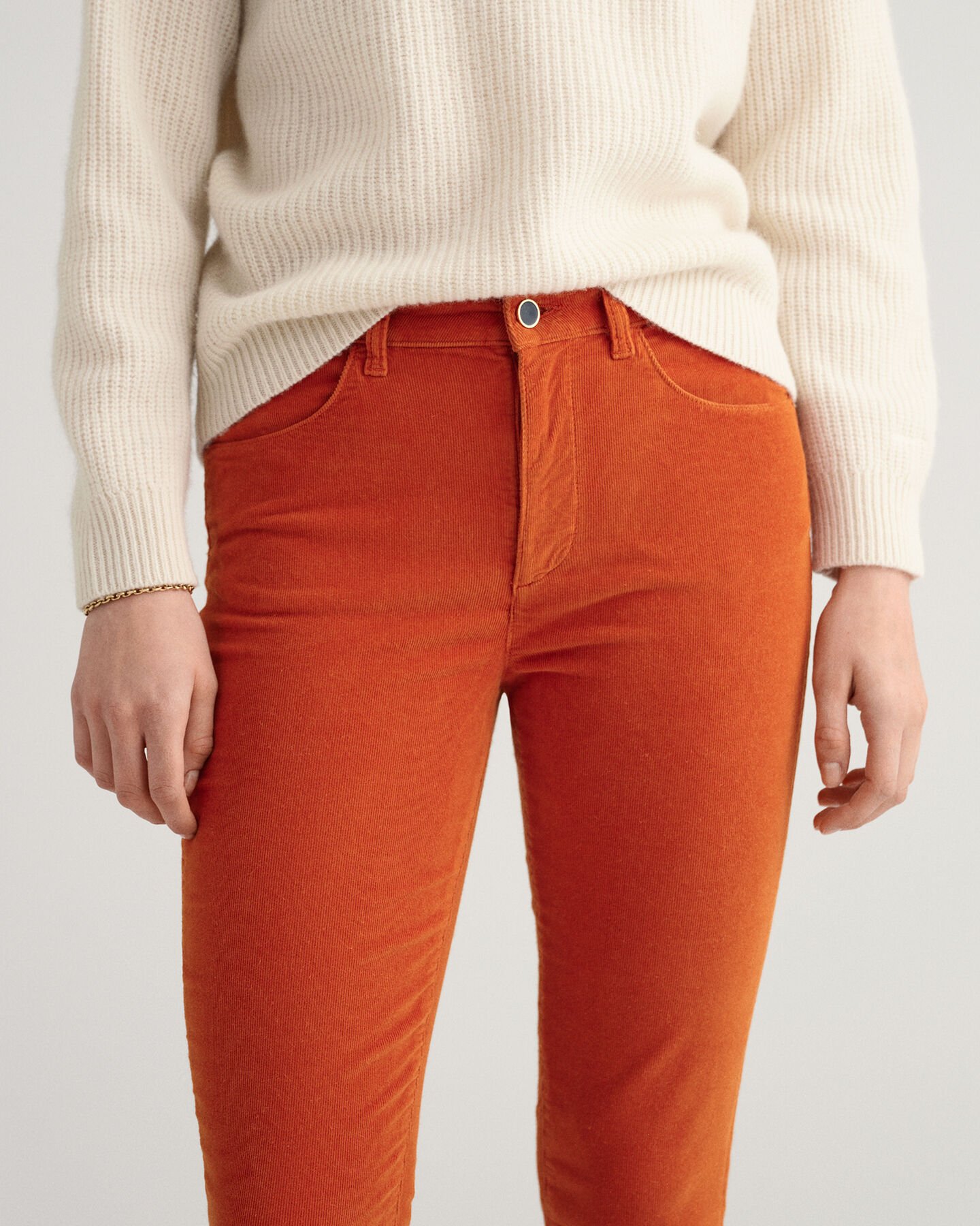 Farla Slim Fit Cropped Corduroy Jeans