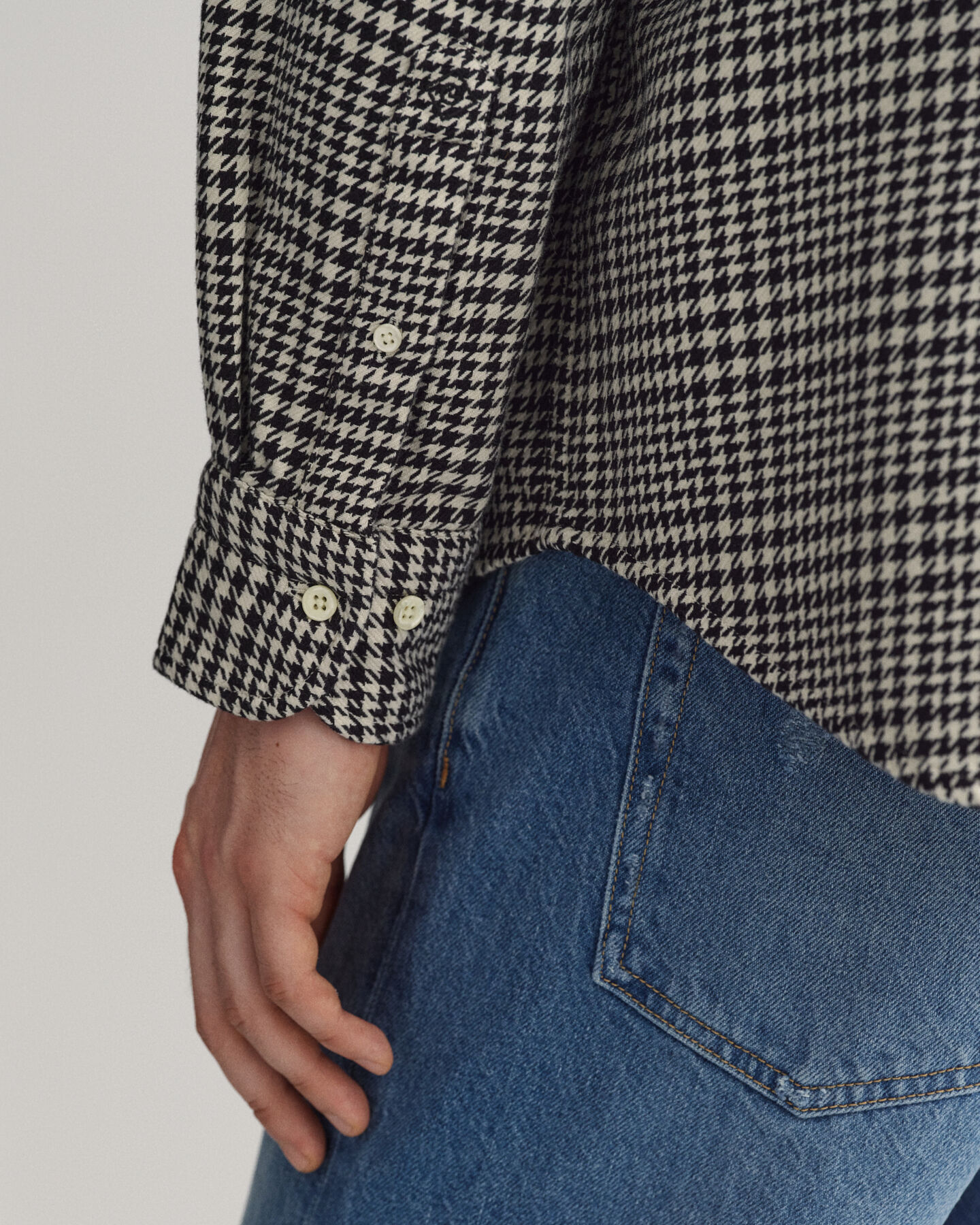 Oversized Houndstooth Cotton Shirt