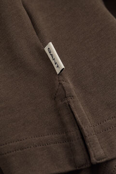 Long Sleeve Pima Cotton Polo Shirt — SHADOW BROWN 1