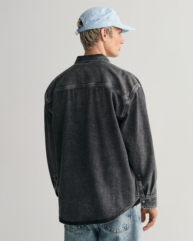 Oversized Heavy Washed Denim Shirt