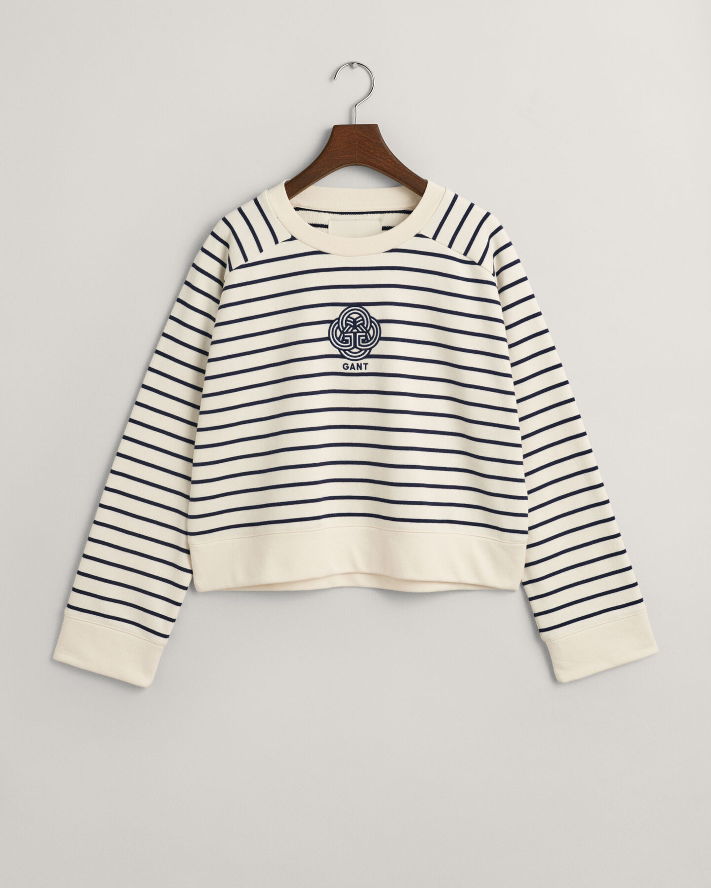 Striped Monogram Crew Neck Sweatshirt
