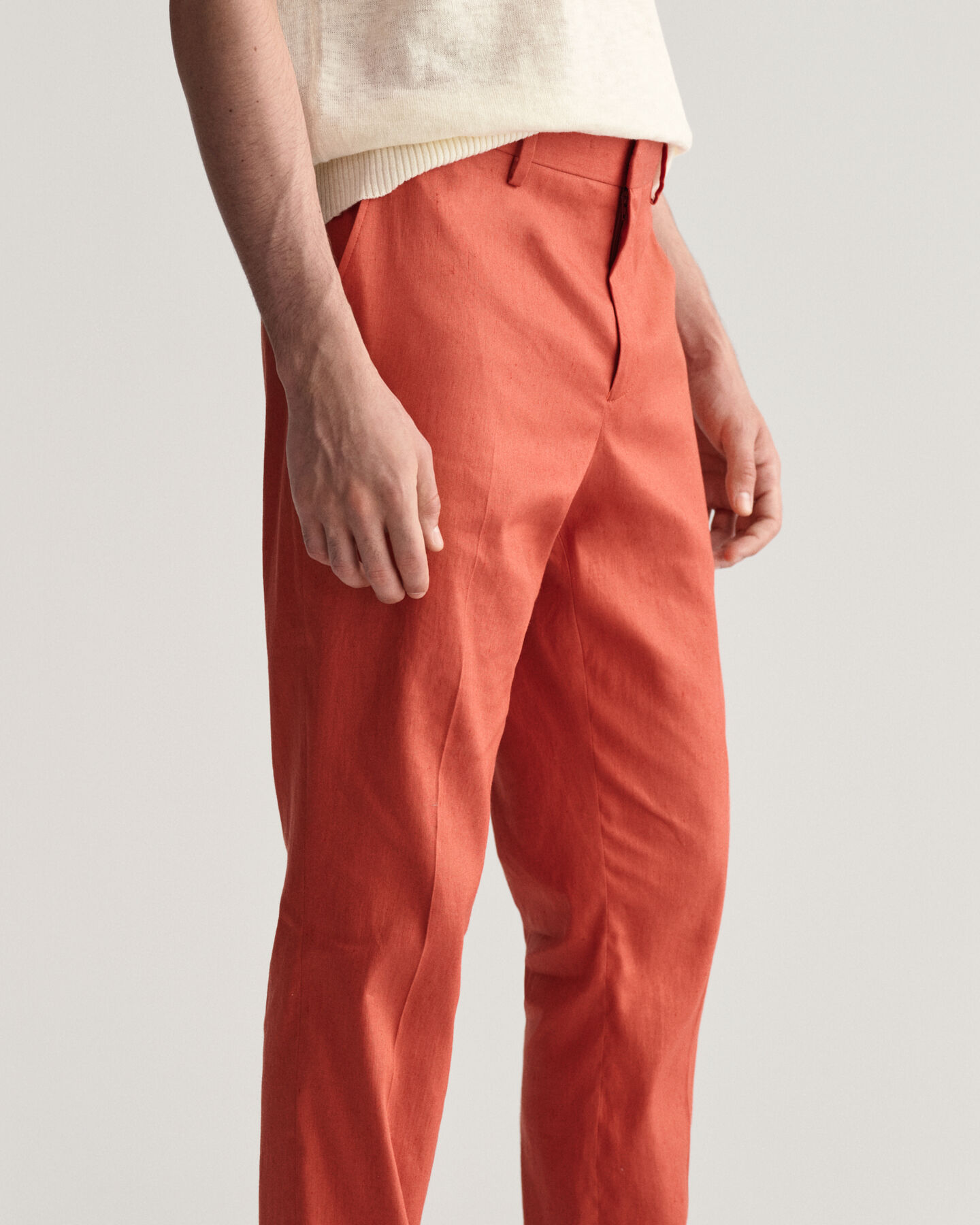 Slim Fit Cotton Linen Suit Pants