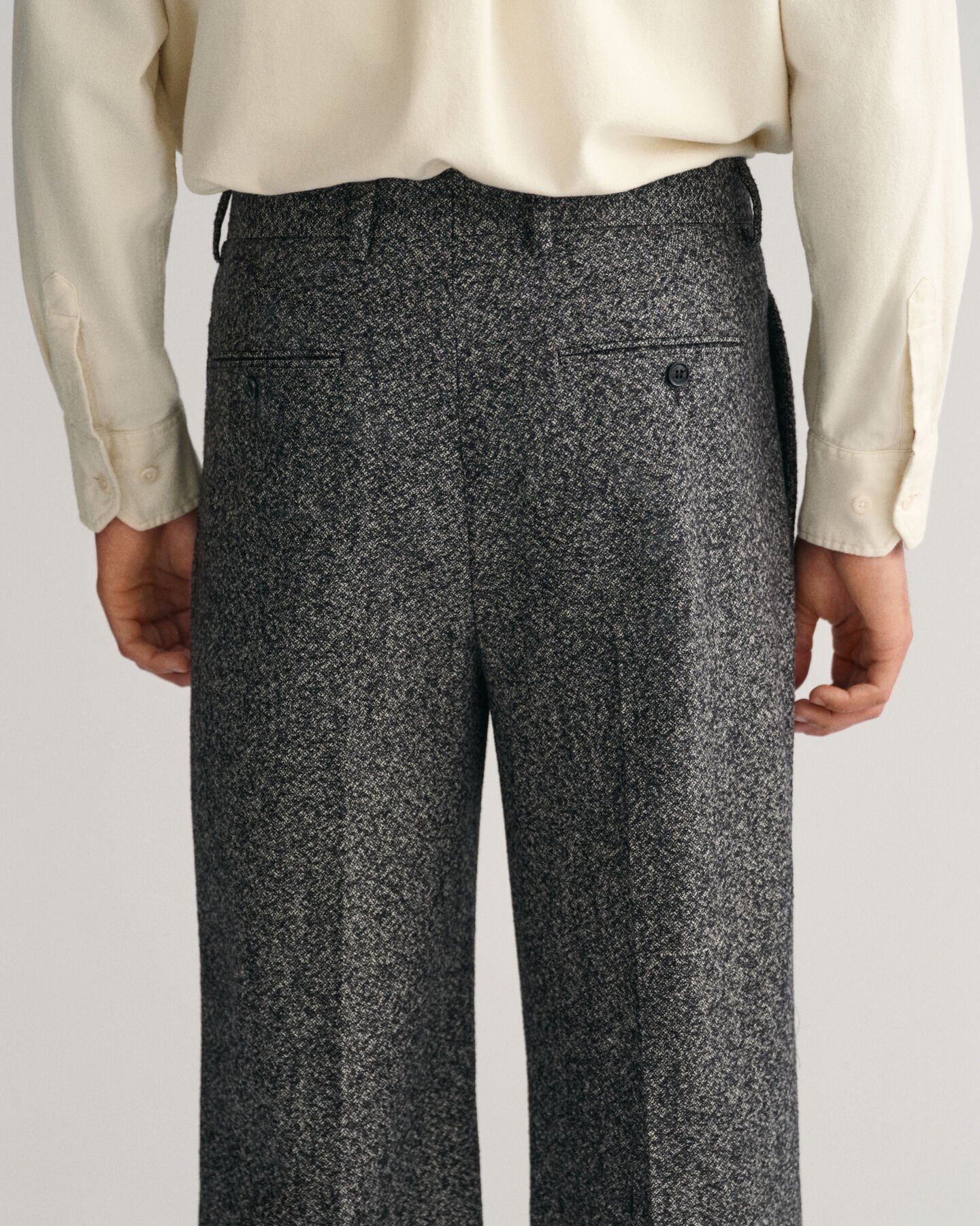 Wide Leg Tweed Suit Pants