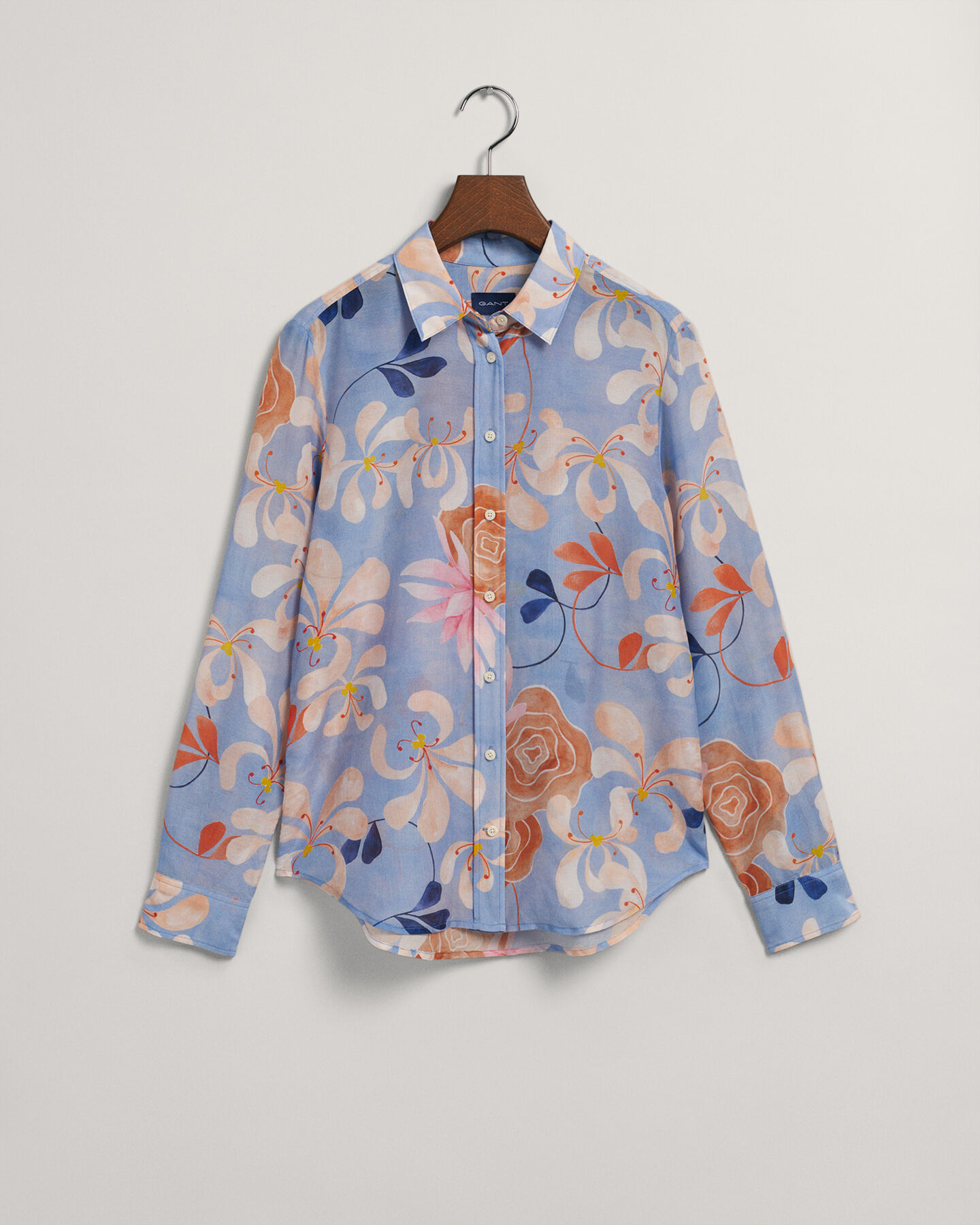 Regular Fit Floral Print Cotton Silk Shirt